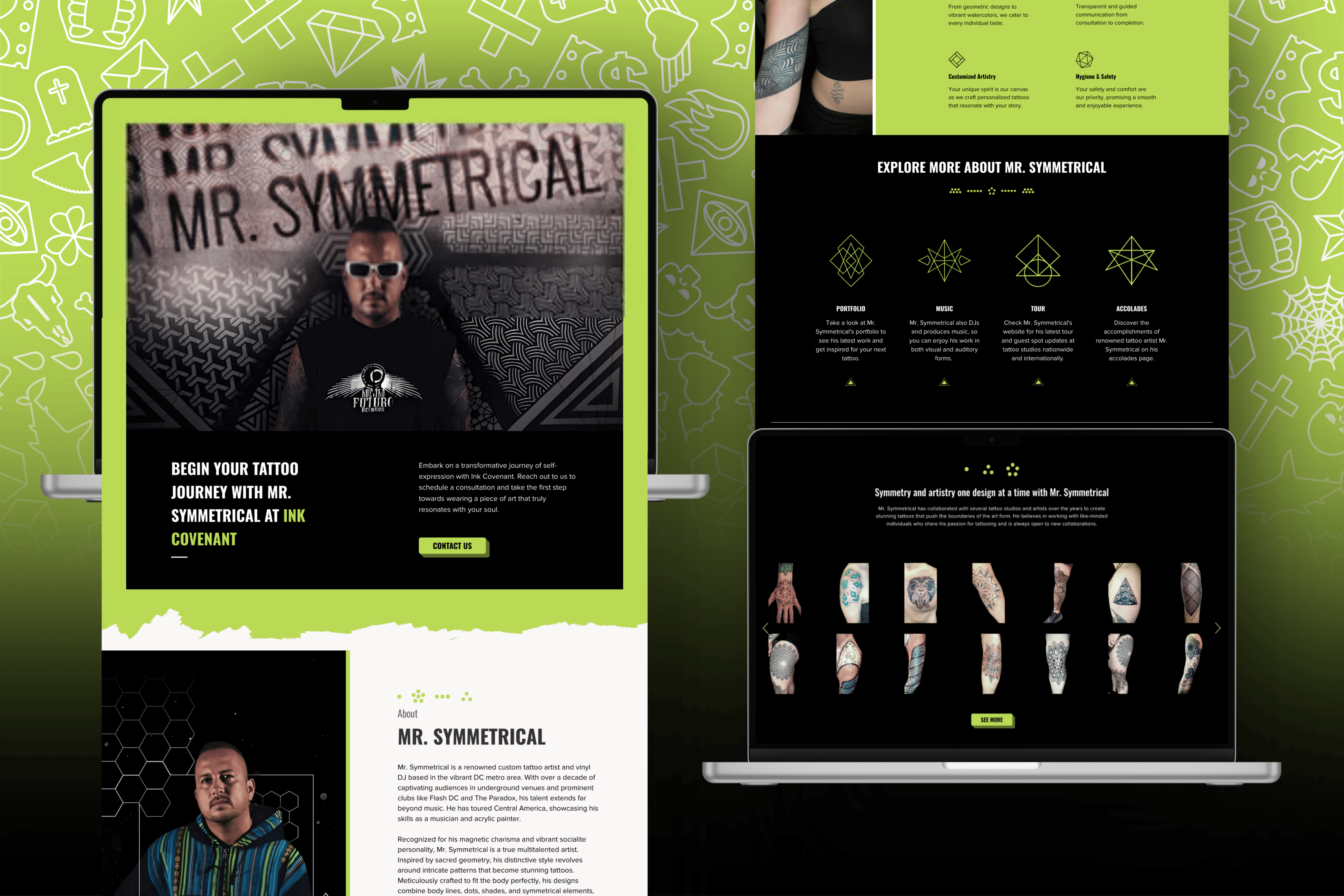Mr. Symmetrical website homepage overview